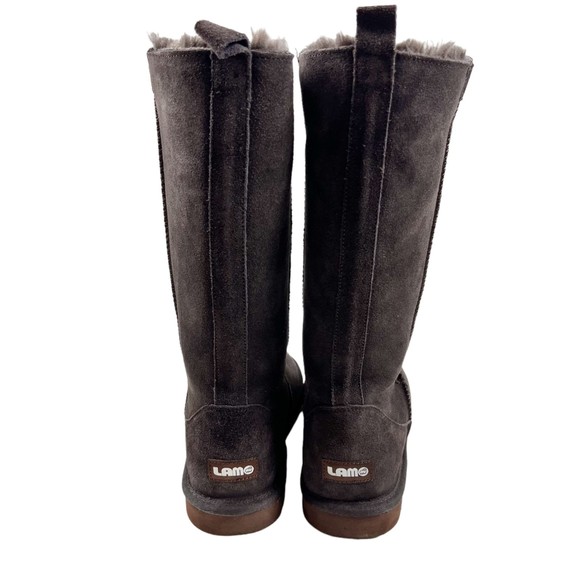 Lamo Dark Brown Bellona Tall Suede Boots Pull On Womens Size 9 Perfect Condition - Picture 4 of 10